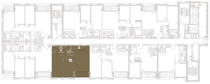 Two Bedrooms - Orientation of the apartment within the complex