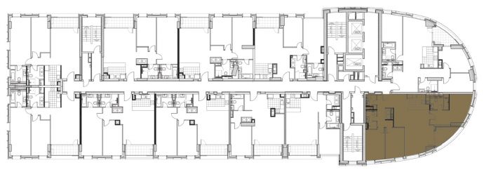 Three Bedrooms - Orientation of the apartment within the complex