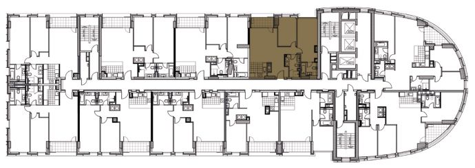 Two Bedrooms - Orientation of the apartment within the complex