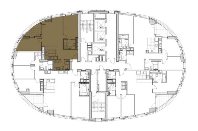 Two Bedrooms - Orientation of the apartment within the complex